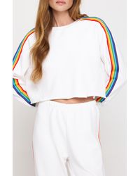 Spiritual Gangster - Rainbow Stripe Cotton & Modal Crop Sweatshirt - Lyst