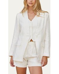 Crescent - Collarless Linen Blazer - Lyst