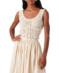 Astr - Kissed Shirred Ruffle Sleeveless Crop Top - Lyst