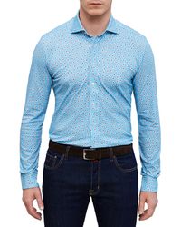 Emanuel Berg - 4flex Modern Fit Floral Knit Button-up Shirt - Lyst