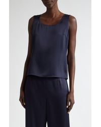 St. John - Liquid Satin Round Neck Shell - Lyst