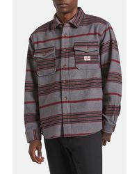 Brixton - Altered Threads Stripe Fleece Button-Up Overshirt - Lyst