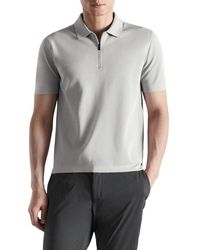 Mango - Zip Cotton Blend Polo - Lyst