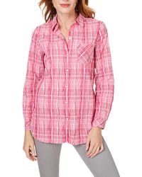 Foxcroft - Germaine Plaid Non-iron Button-up Tunic Shirt - Lyst
