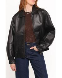 Petal & Pup - Zoe Faux Leather Bomber Jacket - Lyst