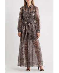 Julia Jordan - Tie Belt Long Sleeve Maxi Shirtdress - Lyst