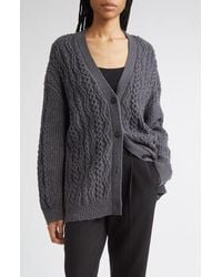 Vince - Mixed Stitch Wool & Cashmere Blend Cardigan - Lyst