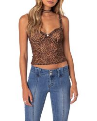 Edikted - Lidia Print Sheer Mesh Bra Top - Lyst