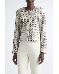 St. John - Rosa Basket Weave Tweed Jacket - Lyst