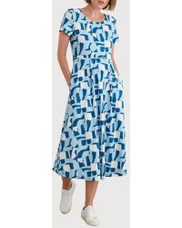 Seasalt Cornwall - Veronica Geo Print Stretch Organic Cotton Jersey Midi Dress - Lyst