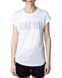 Zadig & Voltaire - Woop Beaded Amour Cotton Blend Graphic T-shirt - Lyst