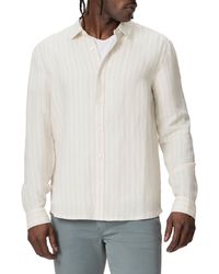 PAIGE - Peters Stripe Linen Blend Button-up Shirt - Lyst