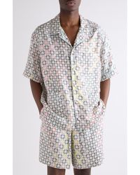 Givenchy - Monogram 72 Print Short Sleeve Silk Pajama Shirt - Lyst