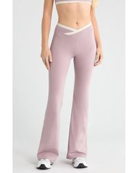 PacSun - Contrast Crossover Flare Leggings - Lyst
