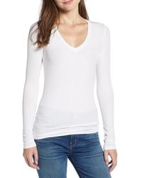 Splendid - Valley Rib V-Neck Tee - Lyst