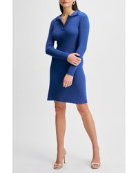 Isaac Mizrahi New York - Ruffle Collar Long Sleeve Knit Dress - Lyst