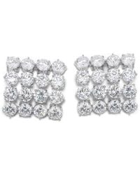 Completedworks - Cubic Zirconia Grid Stud Earrings - Lyst