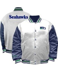 Mitchell & Ness - Seattle Seahawks Throwback Plus Size Full-Snap Satin Jacket - Lyst