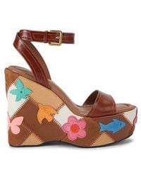 Kurt Geiger - Patchwork Platform Wedge Sandal - Lyst