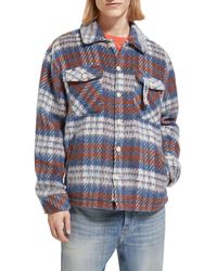 Scotch & Soda - Plaid Brushed Flannel Button-up Overshirt - Lyst