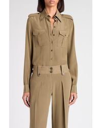 Tom Ford - Silk Crêpe De Chine Military Shirt - Lyst