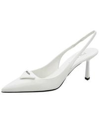 Prada - Modellerie Pointed Toe Slingback Pump - Lyst