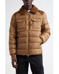 Moncler - Jafferau Down Jacket With Genuine Shearling Collar - Lyst