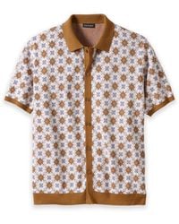 Paul Fredrick - Cotton Button Front Polo - Lyst