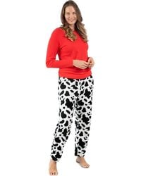 Leveret - Cotton Top & Fleece Pants Printed Matching Family Holiday Pajama Set - Lyst