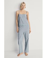 Mango - Stripe Stretch Cotton Pajama Pants - Lyst