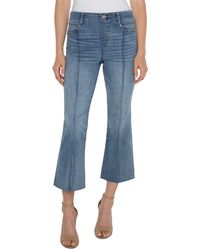 Liverpool Los Angeles - Gia Glider Pull-on Raw Hem Crop Flare Jeans - Lyst