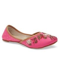Fuchsia - Matilda Embroidered Jutti Flat - Lyst