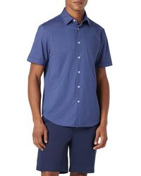Bugatchi - Miles Ooohcotton Stripe Short Sleeve Button-Up Shirt - Lyst
