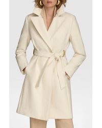 Donna Karan - Belted Wool Blend Coat - Lyst