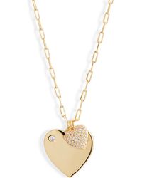 Nordstrom - Cubic Zirconia Heart Charms Duo Necklace - Lyst