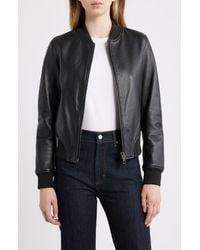 Frye - Classic Leather Bomber Jacket - Lyst