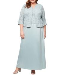 Alex Evenings - Embroidered Lace Mock Two-Piece Gown With Jacket - Lyst