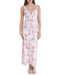Wayf - Romeo Floral Linen Blend Midi Dress - Lyst