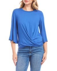 Karen Kane - Drape Front Jersey Top - Lyst