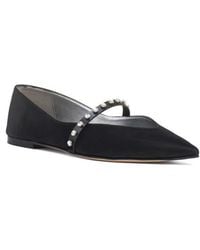 McQueen - Crystal Embellished Pointed Toe Mary Jane Flat - Lyst