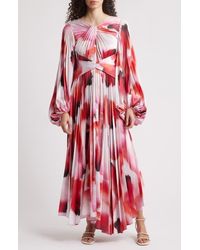 Acler - Dailley Pleated Long Sleeve Maxi Cocktail Dress - Lyst