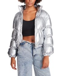 shiny cropped puffer jacket