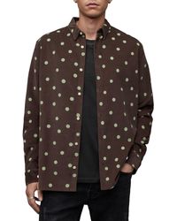 AllSaints - Ocular Polka Dot Corduroy Button-up Shirt - Lyst