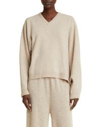 The Row - Erminia Draped Cashmere V-neck Sweater - Lyst