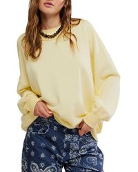 Free People - Palm Springs Mock Neck Cotton Fleece Sweatshirt - Lyst