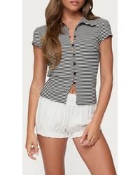 Edikted - Beau Stripe Rib Button-Up Shirt - Lyst