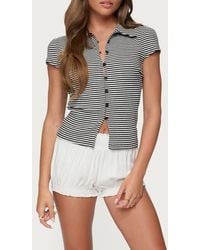 Edikted - Beau Stripe Rib Button-Up Shirt - Lyst