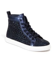 Lady Couture - Laser Cut High Top Sneaker With Rhinestones - Lyst