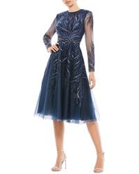 Mac Duggal - Crystal Embroidery Long Sleeve Fit & Flare Cocktail Dress - Lyst