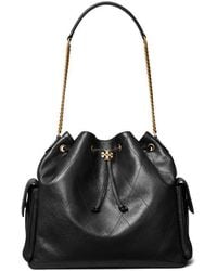 Tory Burch - Large Charlie Quilted Leather Drawstring Shoulder Bag - Lyst